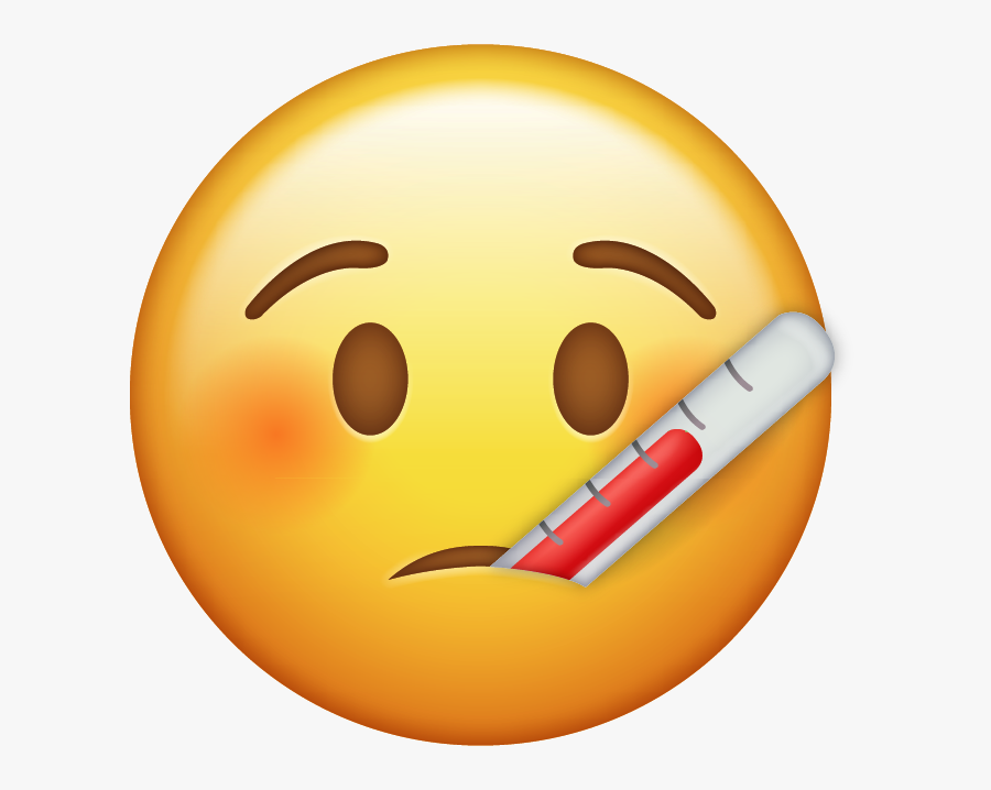 Sick Emoji with Thermometer